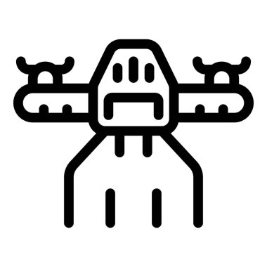 Fotoğraf çeken bir dronu temsil eden basit bir dış hat simgesi