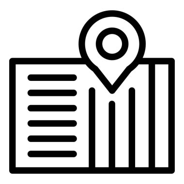 Tarzlı bir şehir haritasında GPS navigasyon ve şehir keşiflerini temsil eden bir konum broşunun siyah ve beyaz simgesi