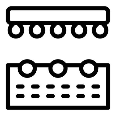 Bu basit simge seti iki farklı ev ışıklandırması biçimini betimliyor