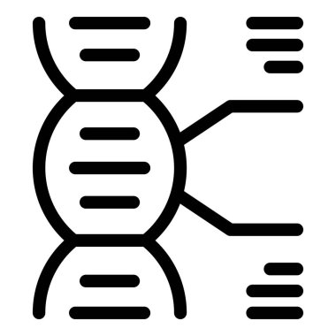 Çizgilere bağlanan bir DNA yapısının çizgi sanat simgesi, bir ağ oluşturur