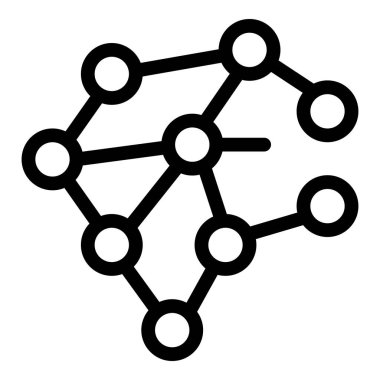 Birbirine bağlı olma, veri akışı ve dijital ilişkiler kavramını temsil eden ağ simgesi