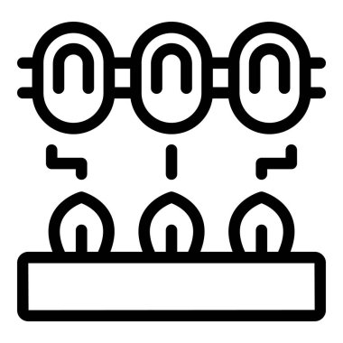 Akıllı tarım fabrikası sisteminin ikonu bitki büyümesini izliyor