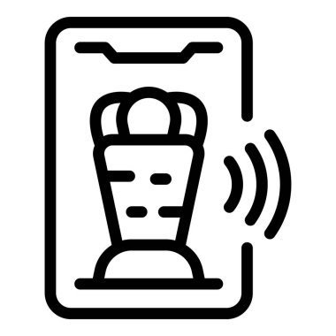 Akıllı telefon, internetten yemek sipariş etmeyi kolaylaştıran kablosuz bağlantısı olan bir kebap sipariş uygulamasını gösteriyor.