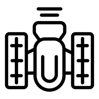 Bir GPS tarım traktörünün çizgi simgesi, tarımın geleceğini gösteriyor