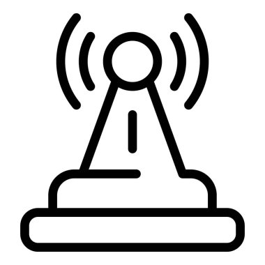 Radyo kulesinin radyo dalgaları yayan minimalist taslak simgesi