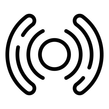 Merkezi bir noktadan yayılan bir sinyali temsil eden minimalist illüstrasyon