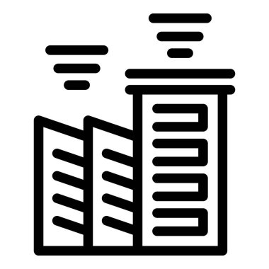 Endüstriyel bir fabrikanın basit bir sanat simgesi duman kirliliği yayıyor.