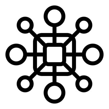 Merkezi merkez, bir sistemdeki veri akışını temsil eden bir daire ağını birbirine bağlıyor.