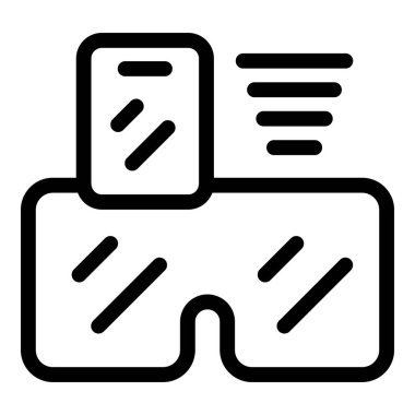 VR gözlüklerinin basit simgesi artırılmış gerçeklik verilerini gösteriyor