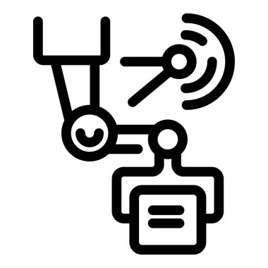 Sensör ile bir belgeyi tarayan robot kol, otomasyon ve teknolojik gelişmeleri temsil ediyor.