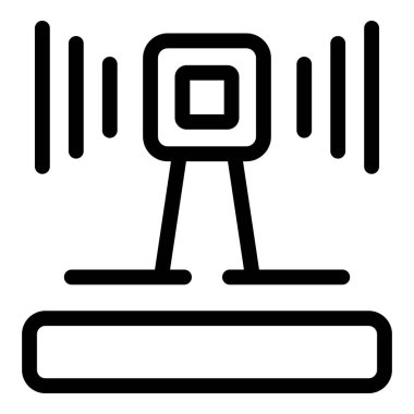 Park sensörü alanı güvenli park yeri için tarıyor, simge ana hat biçiminde