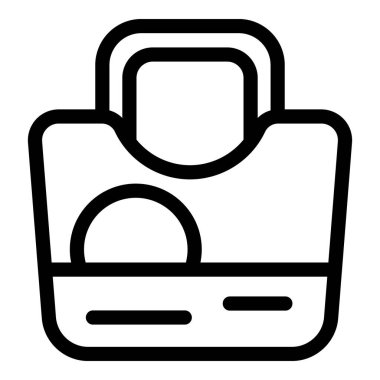 Alışveriş torbasını temsil eden basit bir çizgi simgesi, perakende, ticaret ve tüketimle ilgili projeler için mükemmel