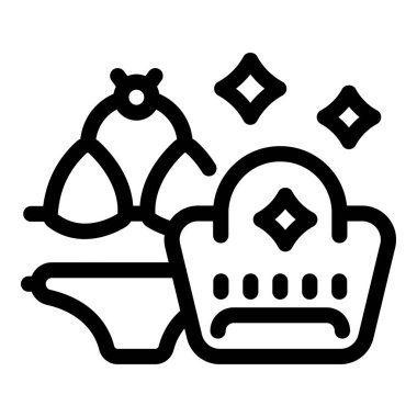 Bikini ve alışveriş sepeti simgesi, yaz alışverişini temsil etmek için mükemmel.