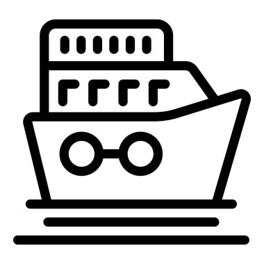 Suda yüzen bir yolcu gemisinin simgesi.