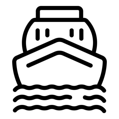 Okyanusta giden büyük bir yolcu gemisinin basit çizimi.