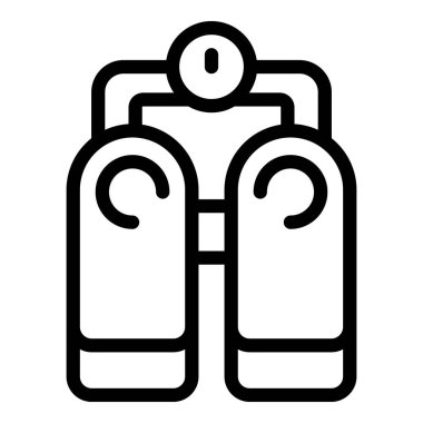 Basit bir oksijen tankı ikonu, tüplü dalış ekipmanının önemli bir parçası, güvenli sualtı keşiflerini sağlar.