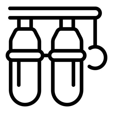 Demiryolunda asılı duran oksijen maskesi, bir ilk yardım ekipmanı simgesi