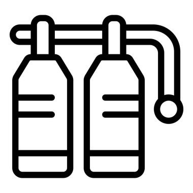 İki oksijen tankını birbirine bağlayan basit bir simge, dalış ve sualtı keşiflerinde kullanılan ekipmanları sembolize ediyor