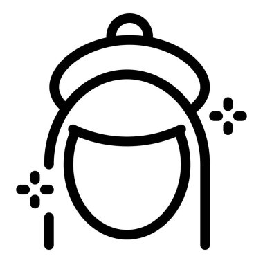 Bere şapka takan genç bir kadının çizgi çizimi cilt bakımının ve yüz bakımının faydalarını gösteriyor.