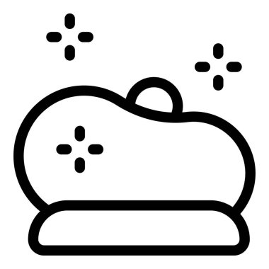 Temizlik süngerinin köpüklü basit bir simgesi, temizlik ve hijyeni temsil ediyor.