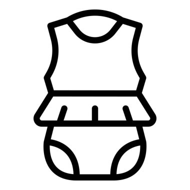 Şort ve etek gösteren bir bebek için elbise çizgisi simgesi