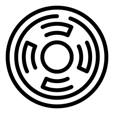 Yuvarlak daireli yuvarlak bir nesnenin simgesi, minimalizm ve grafik tasarım duygusunu çağrıştırıyor.