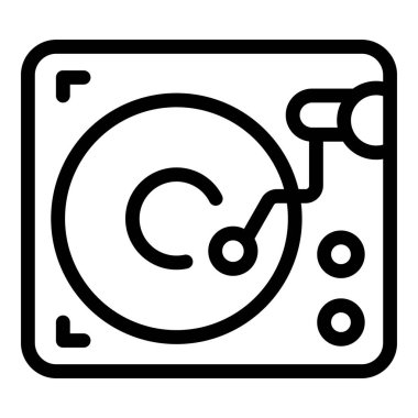 Müzik çalan bir pikabın satır resim simgesi, web siteleri, uygulamalar ve daha fazlası için mükemmel