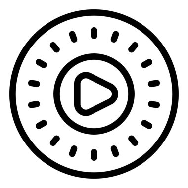 Bir çalma düğmesinin ışık ışınlarıyla parlayan basit simgesi