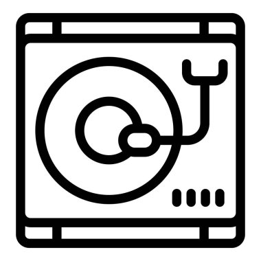 Müzik çalan vinil bir pikabın basit simgesi