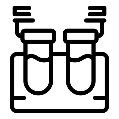 Laboratuvar ekipmanları ikonu ısıtma test tüpleri, bir deney yürütüyor