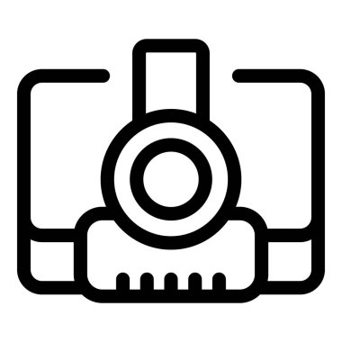 Fotoğraf ve görüntü yakalamayı sembolize eden basit siyah beyaz bir kamera simgesi