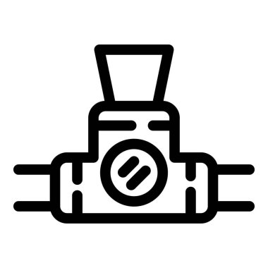 Sıvı veya gaz akışını düzenleyen basit bir boru hattı vanası simgesi