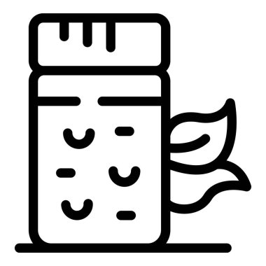 Doğal fizyoterapi tedavisini temsil eden yapraklı ilaç şişesi.