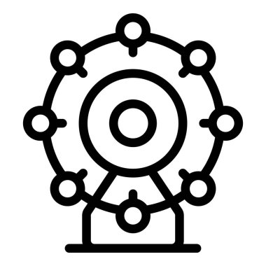 Dönme dolaplı bir dönme dolabın çizgili sanat simgesi, eğlence parkı eğlencelerini temsil ediyor.