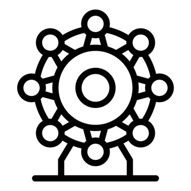 Bir lunaparkta dönen dönen dönme dolabın siyah beyaz çizgisi.