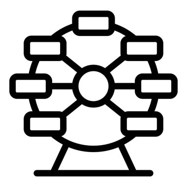 Dönme dolabın minimalist sanat simgesi. Karnaval gezilerini ve yaz eğlencesini temsil ediyor.