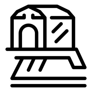 Sürdürülebilir tarım ve yerel gıda üretimini sembolize eden bir seranın çizgi simgesi