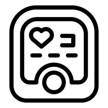 Kalp atış hızını gösteren, sağlık izleme ve fitness takibini sembolize eden akıllı bir çizginin resim simgesi