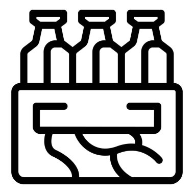 Barlara, restoranlara ve süpermarketlere içecek taşımak ve taşımak için cam şişeler içeren ambalaj