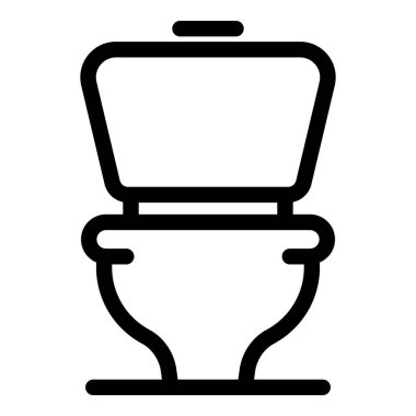 Tuvalet kapağının basit siyah çizgisi. Banyo armatürlerini temsil etmek için mükemmel.