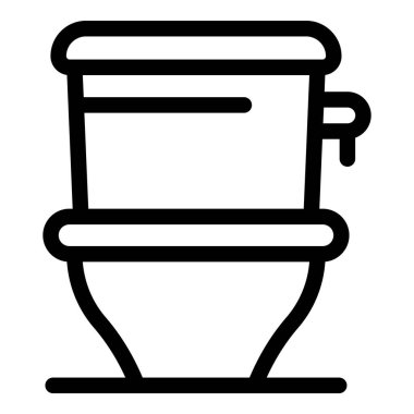 Tuvalet kapağının basit çizimi, banyo armatürlerini ve modern tesisatı temsil ediyor.