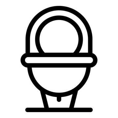 Biyolojik tuvaletin simgesi, kamp yapmak için internet sitesi ya da uygulama için mükemmel.