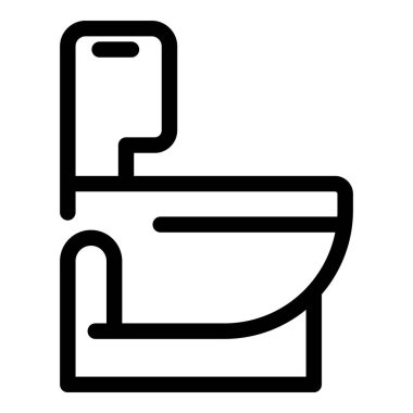 Tuvalet deliğinin basit siyah beyaz çizimi. Banyo armatürlerini temsil etmek için mükemmel.