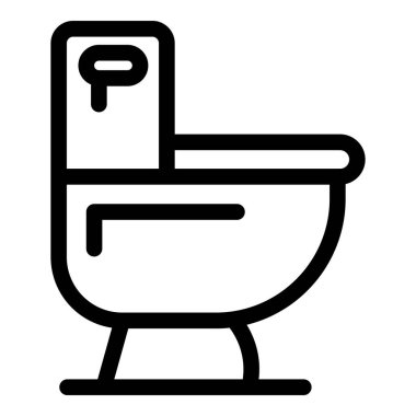 Atıkları temizlemek için banyo armatürünü temsil eden basit bir klozet ikonu.