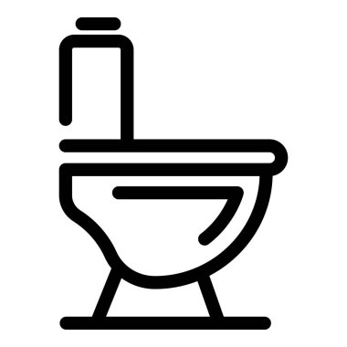 Bir klozeti temsil eden basit bir taslak simgesi, web siteleri ve ev geliştirme uygulamaları için idealdir