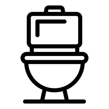 Basit siyah-beyaz tuvalet simgesi. İnternet siteleri ve tuvaletler ve sağlık hizmetleriyle ilgili uygulamalar için mükemmel.