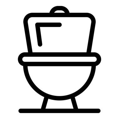 Biyo tuvalet simgesi ana hatları, beyaz arkaplan üzerindeki her amaç için harika tasarım