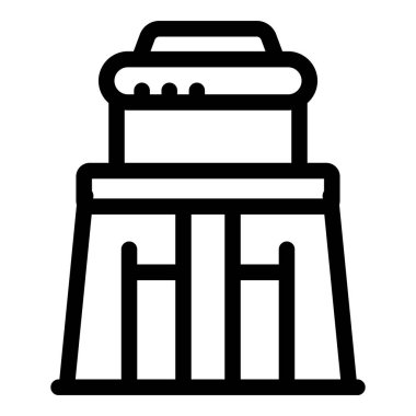 Elektrik üreten bir hidroelektrik santralini temsil eden basit bir taslak biçim simgesi