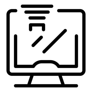 Artırılmış gerçeklik arayüzünün siyah ve beyaz simgesi bir bilgisayar ekranında gösteriliyor