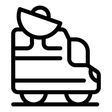 Mobil uydu uydu aktarma kamyonu bir haber olayından canlı yayın yapıyor.